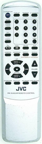 Replacement remote control for JVC RM-SUXG3R