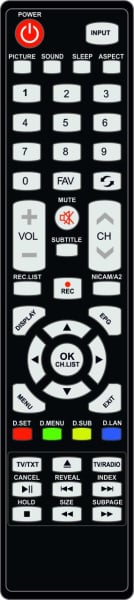 Replacement remote control for Kogan KALED42XXXWA