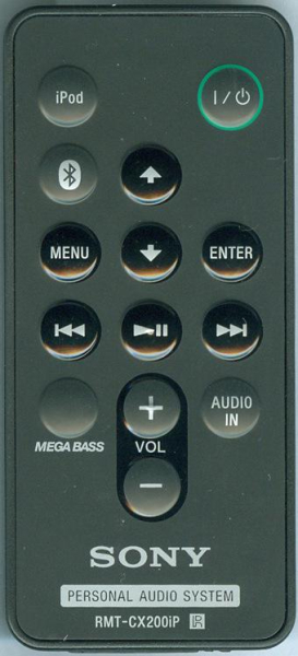 Replacement remote for Sony RDPX200IP, 988516344, RMTCX200IP