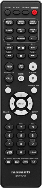 Replacement remote control for Marantz RC013CR