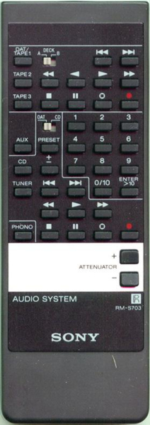 Replacement remote control for Sony RM-S703