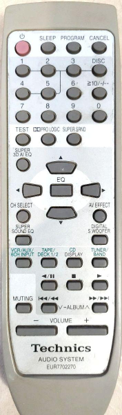Replacement remote control for Technics SC-EH790