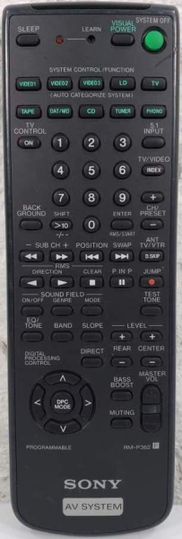 Erstatnings-fjernbetjening til  Sony STR-DE705