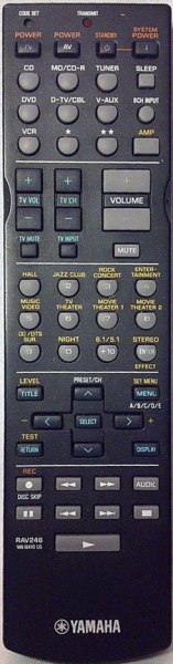 Replacement remote for Yamaha RXV440, YHT440, HTR5650, RAV246, RXV540