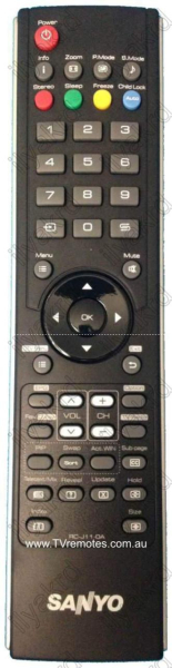 Replacement remote control for Sanyo XI6010J01101
