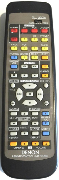 Replacement remote control for Denon AVR1602