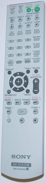 Replacement remote control for Sony RM-AAU005