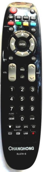 Replacement remote control for Changhong RL67H-8
