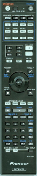 Replacement remote control for Pioneer SC-2024