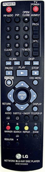 Replacement remote control for LG BD370
