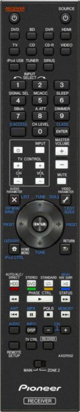 Replacement remote control for Pioneer AXD7552