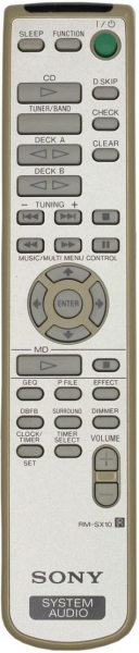 Replacement remote control for Sony MHC-NX1