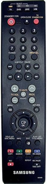 Replacement remote control for Samsung DVD-HR770[TV+DVD]