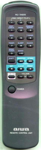 Replacement remote for Aiwa CXZR555U, CXZR525U, CXZR325, ZR555