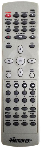 Replacement remote for Memorex MVD4543A, MVD4543, HSR569PBGY320