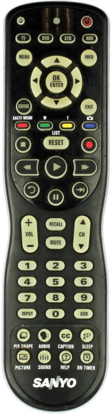 Replacement remote for Sanyo DP50749, DP42849, DP46849, DP52449, GXDB