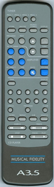 Replacement remote for Musical Fidelity A3.5