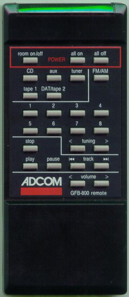 Replacement remote for Adcom GFB800