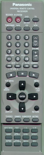 Replacement remote for Panasonic EUR7622KA0, SC-HT425D, SA-XR25S, SA-XR25