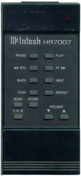 Replacement remote for Mcintosh MCD7005, MCD7007, HR7007