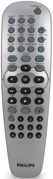 Replacement remote for Philips DVD750VR, 483521837351, DVD750VR17