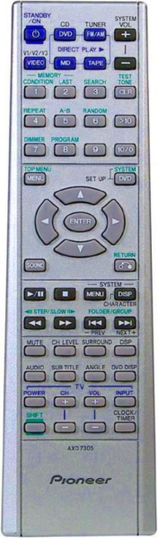 Replacement remote control for Pioneer XV-DV77