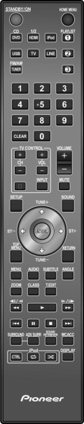Replacement remote control for Pioneer LX-03