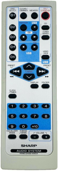 Replacement remote control for Sharp XL-UH222H
