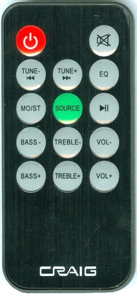 Replacement remote for Craig CHT940XRC, CHT940X, CHT939, CHT939M