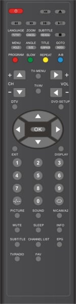 Replacement remote control for Brigmton BTV221DVD