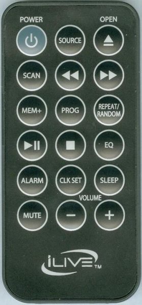Replacement remote for iLive REM-IHB603, IHB603B
