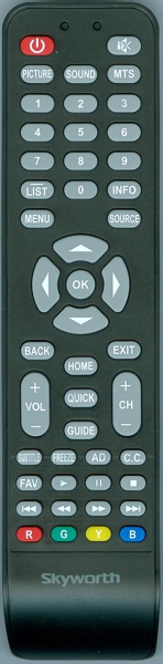 Replacement remote for Skyworth 32E2, 40E2, 43E2, 43E2S