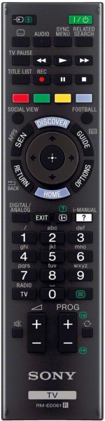 Replacement remote control for Sony KDL-42W705B