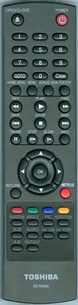 Replacement remote for Toshiba BDX2150, BDX5200KU, SER0402, BDX2150KU