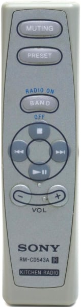 Replacement remote for Sony RMCD543A, ICFCD543, ICFCD553RM