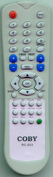 Replacement remote for Coby TFTV3717, TFTV2204, TFTV3207, TFTV3217