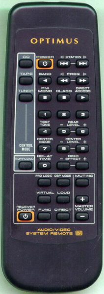 Replacement remote for Optimus ZA90124, STAV3770, HTS105, 12040689