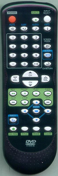 Replacement remote for Emerson LD195EMX, NF607UD