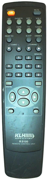 Replacement remote for KLH R5100, R5000