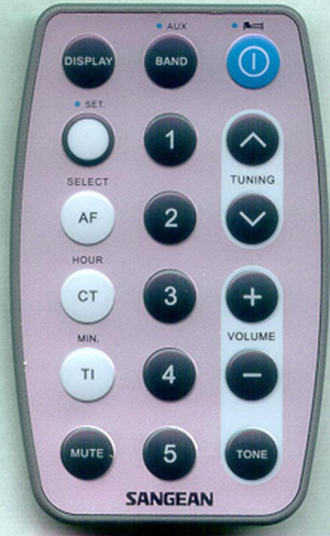 Replacement remote for Sangean 389M701A, WR2