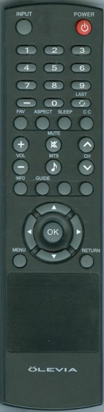 Replacement remote for Olevia VCF32FDV1U, VCF42FDV1U