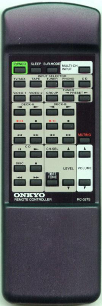 Replacement remote for Onkyo RC327S, 24140327Y, TXSV444