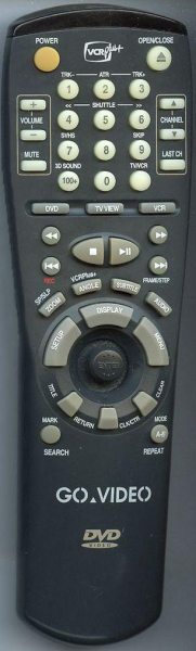 Replacement remote for Go Video DVR105000RM, DVR5000