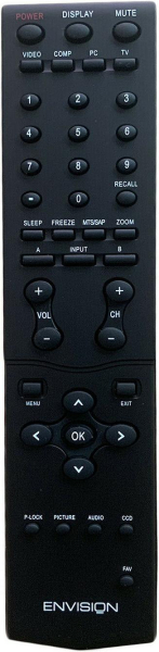 Replacement remote for Envision L27W461, L32W661, L32W461, L42W761