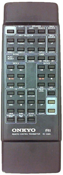 Replacement remote for Onkyo RC208S, TX906