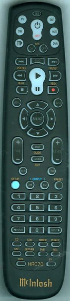 Replacement remote for Mcintosh HR070, C2300, MVP871