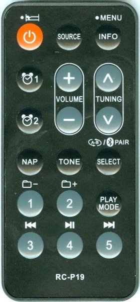 Replacement remote for Sangean WR2-RC, WR22, RC-P19