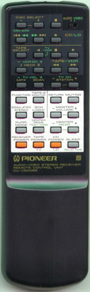 Replacement remote for Pioneer CU-VSX085, VSX403, VSX453