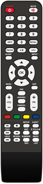 Replacement remote control for Listo 21.5LED-HD478