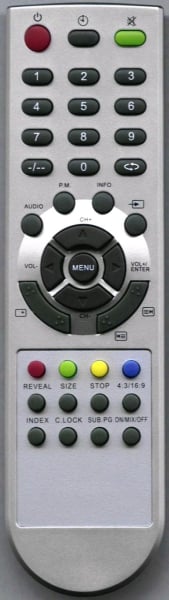 Replacement remote control for Tevion LCD2207